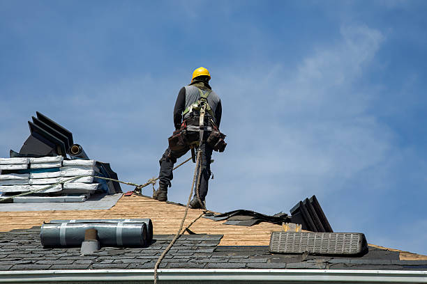 Professional Gutter Installation technician working in Burlington, IN